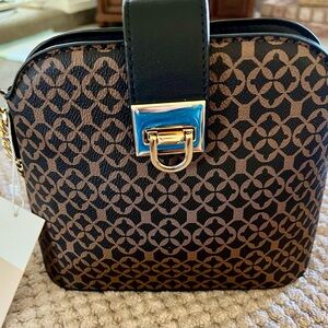 Elegant Black and Brown Patterned Women's Bag